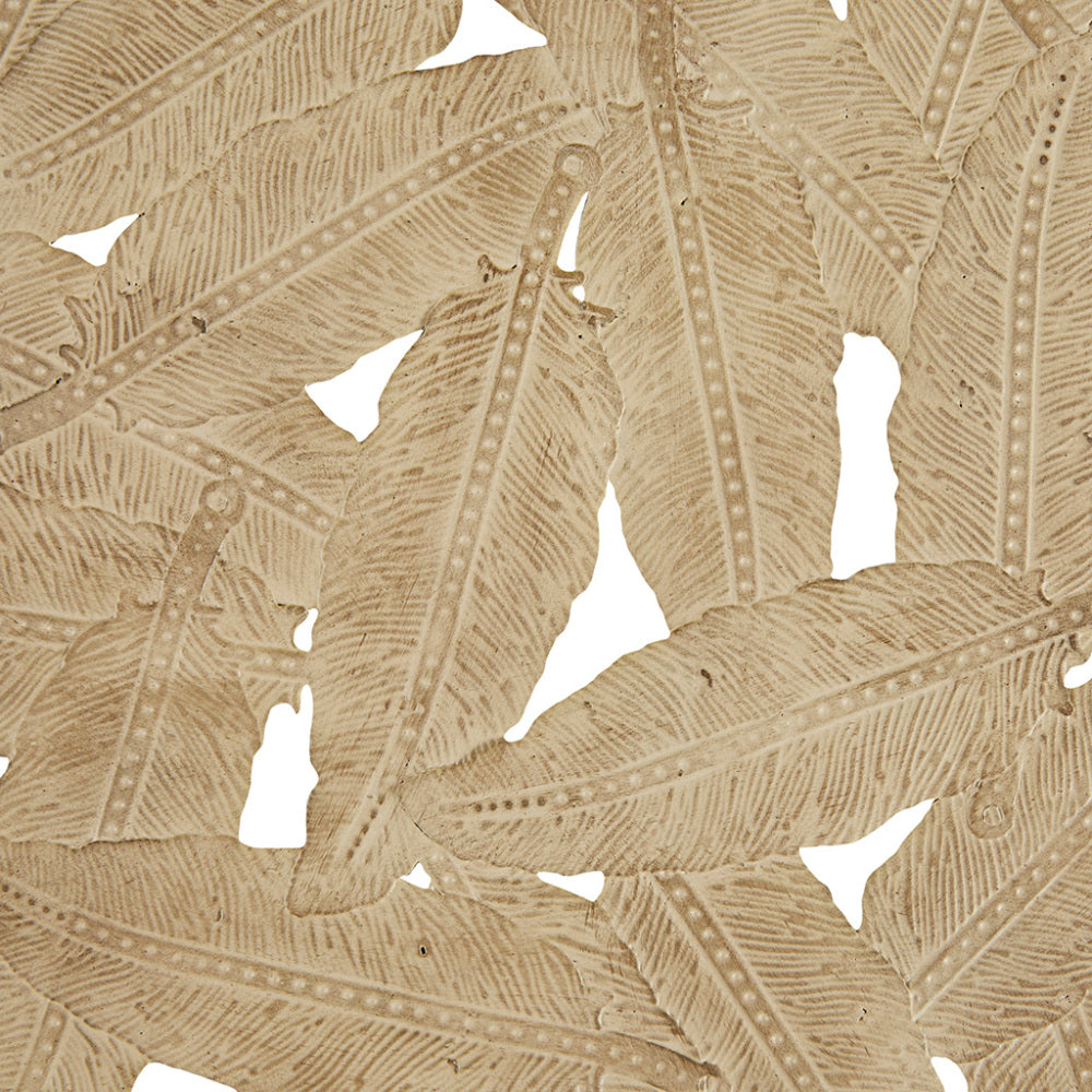 Textured Feather Metal Disc Wall Decor Set