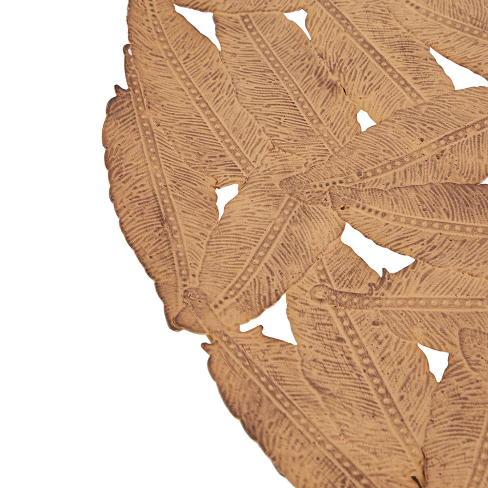 Textured Feather Metal Disc Wall Decor Set