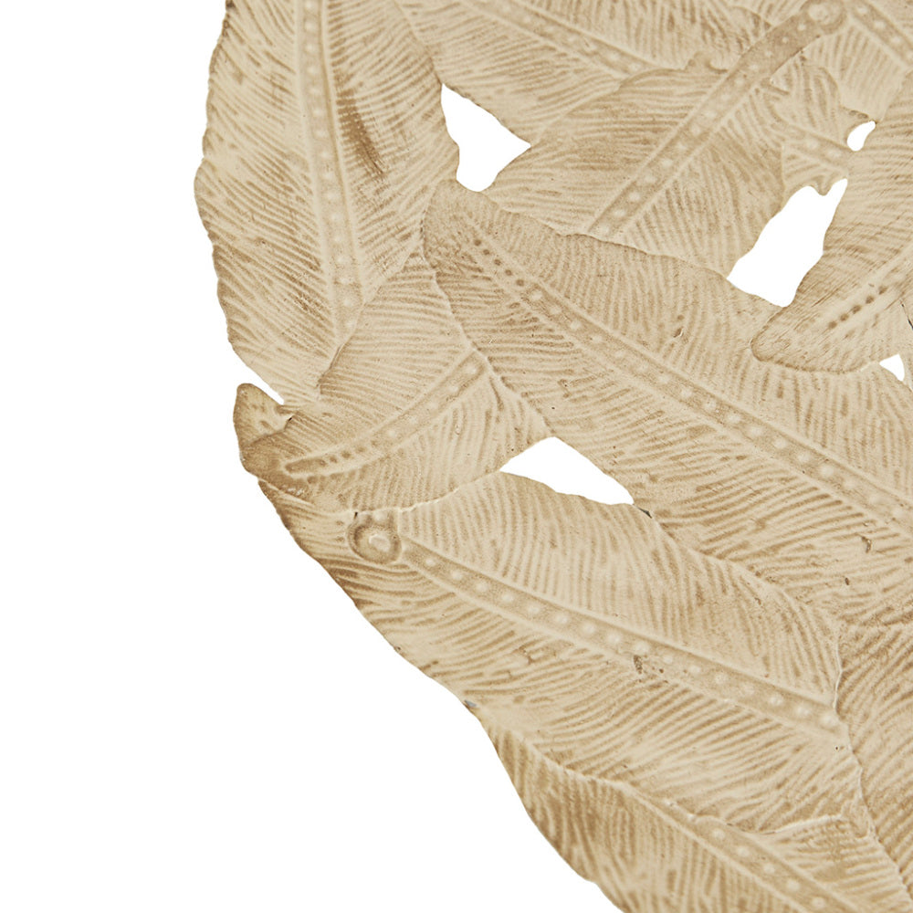 Textured Feather Metal Disc Wall Decor Set