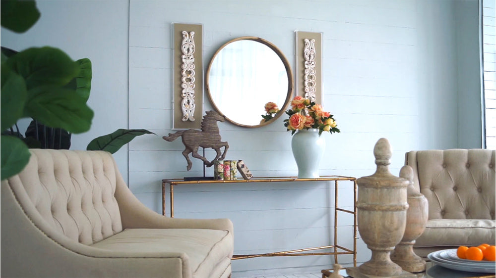 Round Wood Mirror